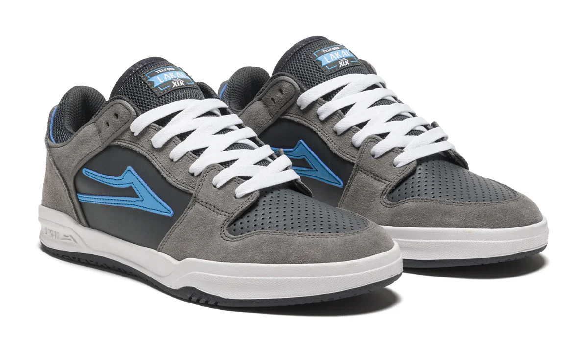 Lakai Shoes Telford Low - Grey/Cyan Suede - Image 2