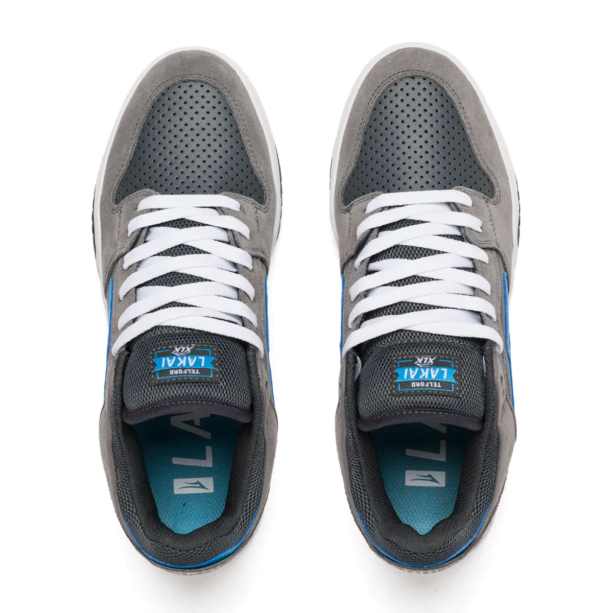 Lakai Shoes Telford Low - Grey/Cyan Suede - Image 3