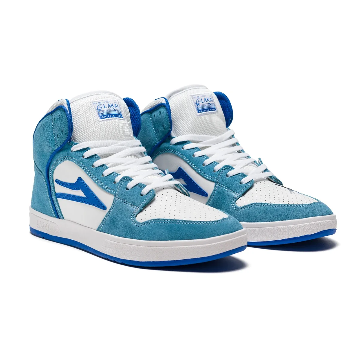 Lakai Shoes Telford - White/Light Blue Suede - Image 2