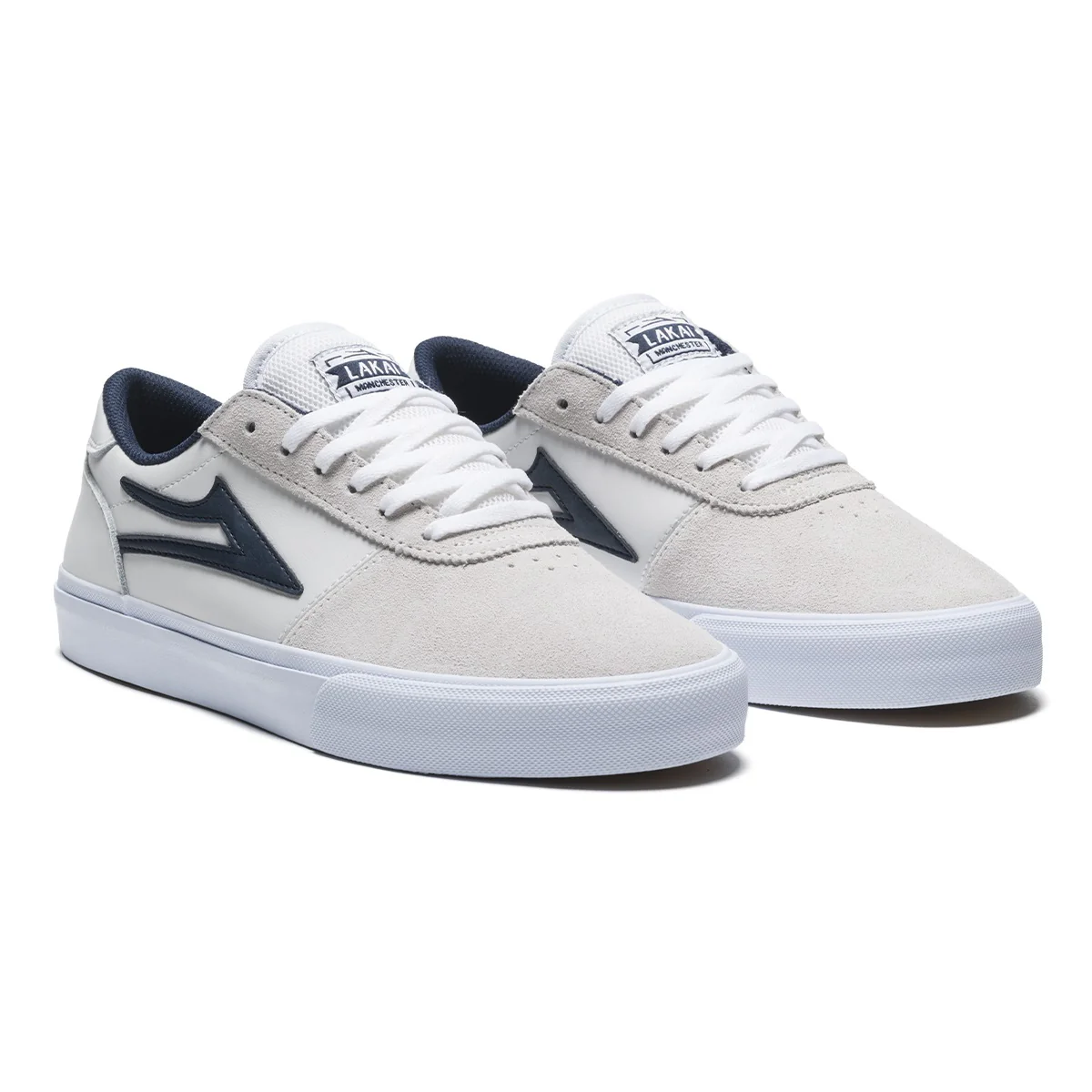 Lakai Shoes Manchester - White/Navy Suede - Image 3