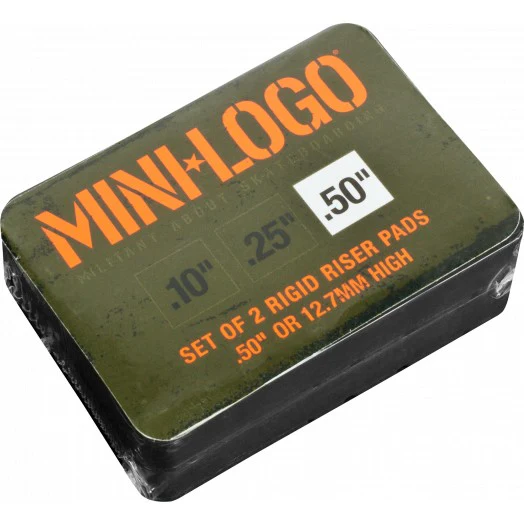 Mini Logo Rigid Riser Pads 1/2" - Black (Set of 2) - Image 2