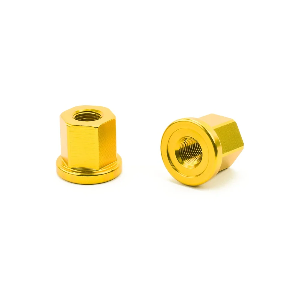 Mission BMX 3/8" Aluminum Axle Nuts - Gold