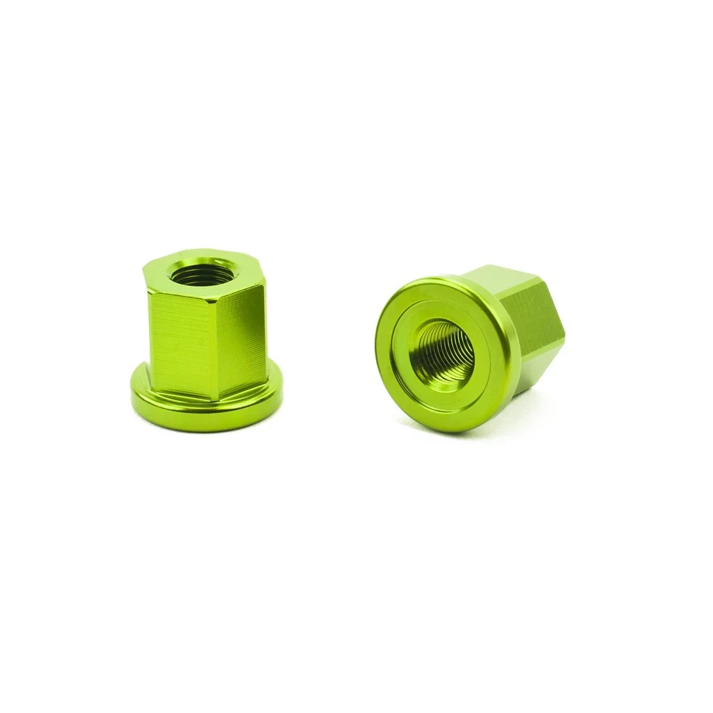 Mission BMX 3/8" Aluminum Axle Nuts - Green