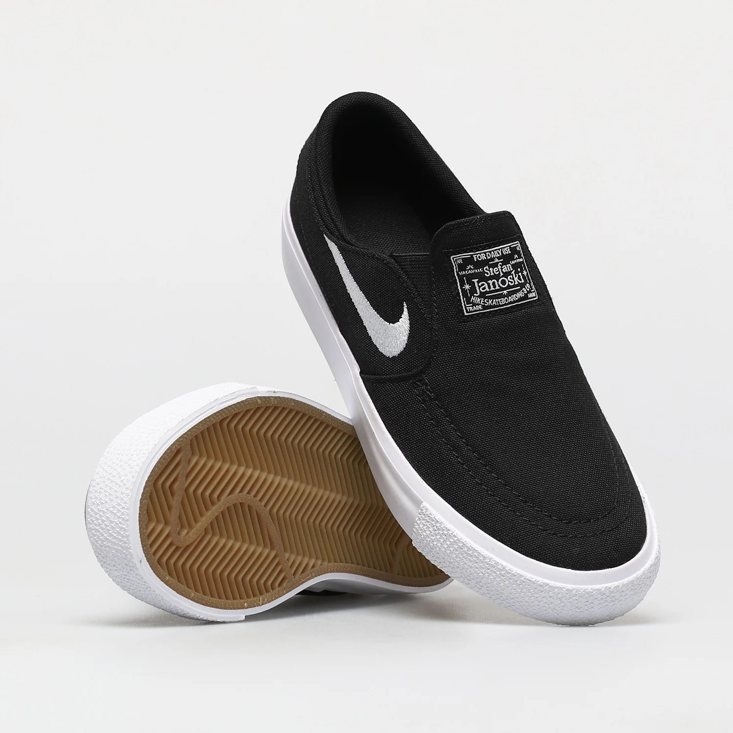 Nike Shoes SB Stefan Janoski Canvas Slip (GS) Youth - Black/White - Image 5