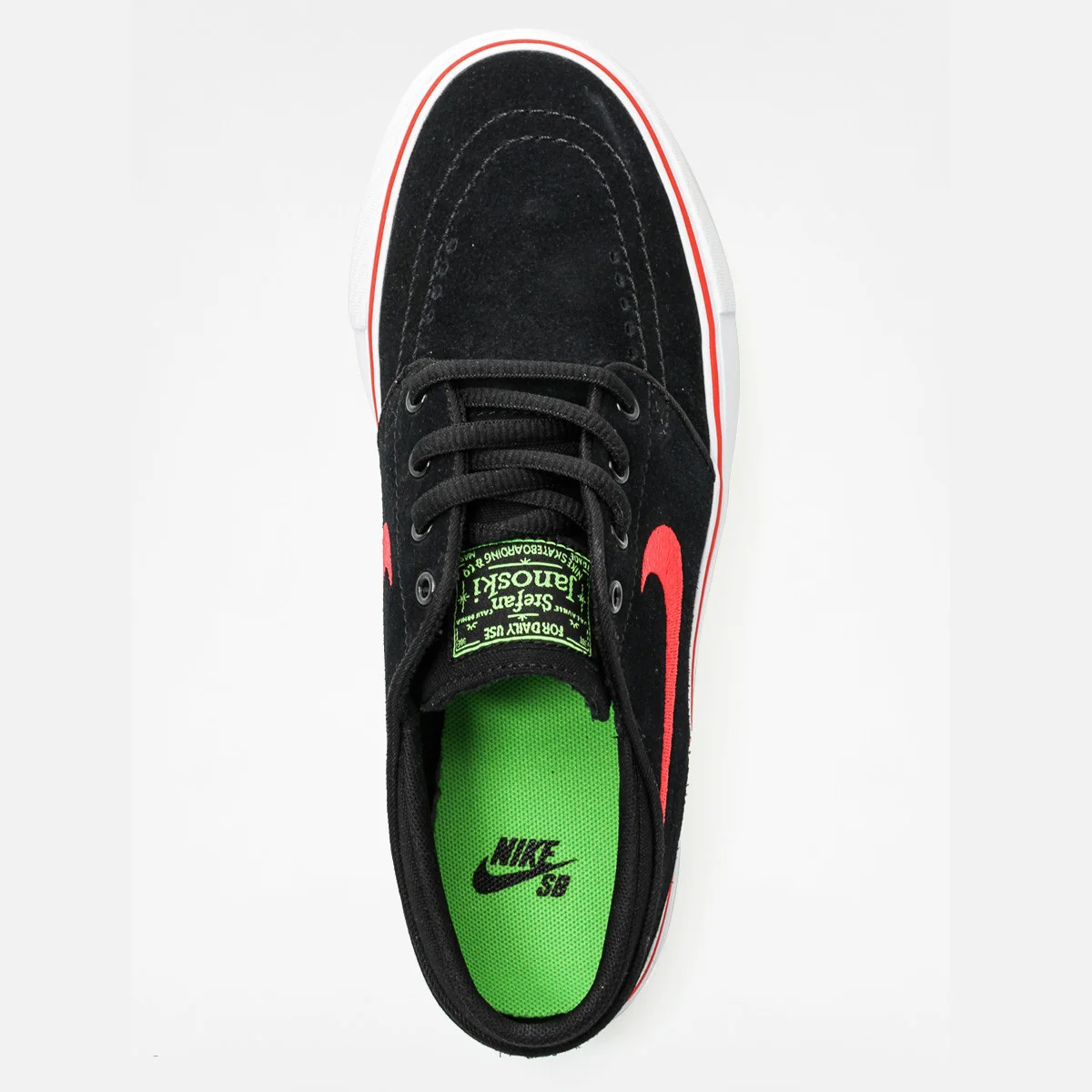 Nike Shoes SB Stefan Janoski (GS) Youth - Black/Red-Light Crimson Green Pulse - Image 4