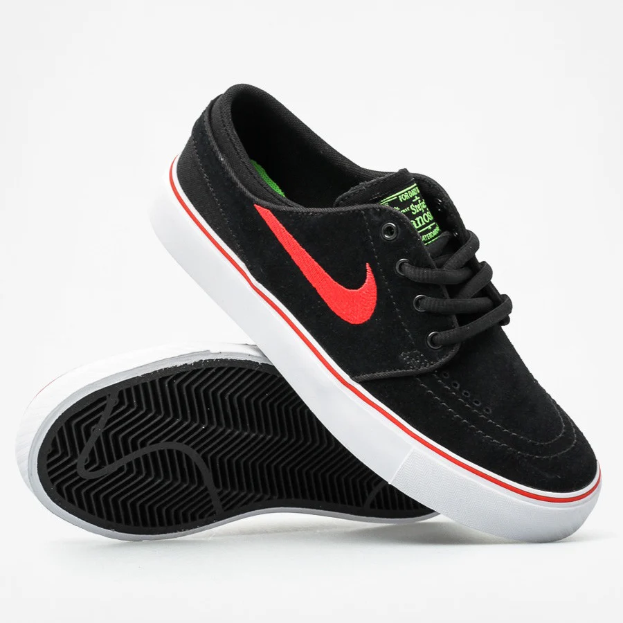 Nike Shoes SB Stefan Janoski (GS) Youth - Black/Red-Light Crimson Green Pulse - Image 5