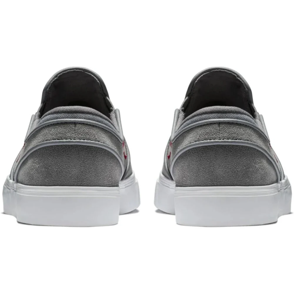 Nike Shoes SB Zoom Stefan Janoski Slip-On - Gunsmoke/Gunsmoke-Red Crush - Image 4