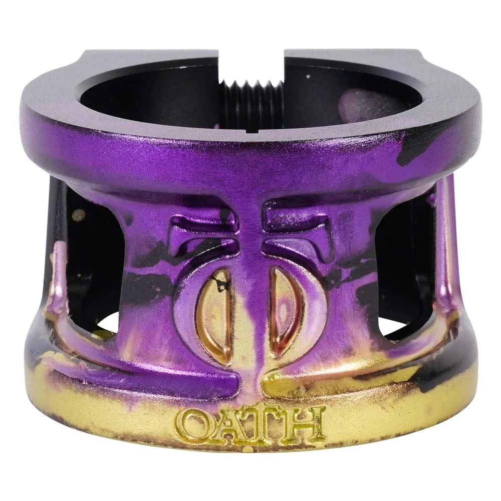 Oath Cage V2 Oversized 2 Bolt Clamp - Black/Purple/Yellow - Image 2