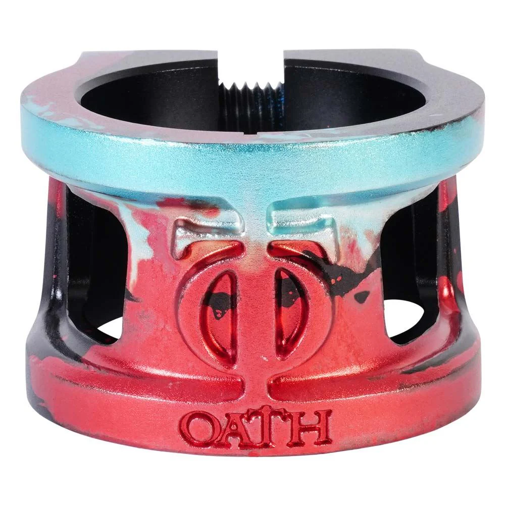 Oath Cage V2 Oversized 2 Bolt Clamp - Black/Teal/Red - Image 2