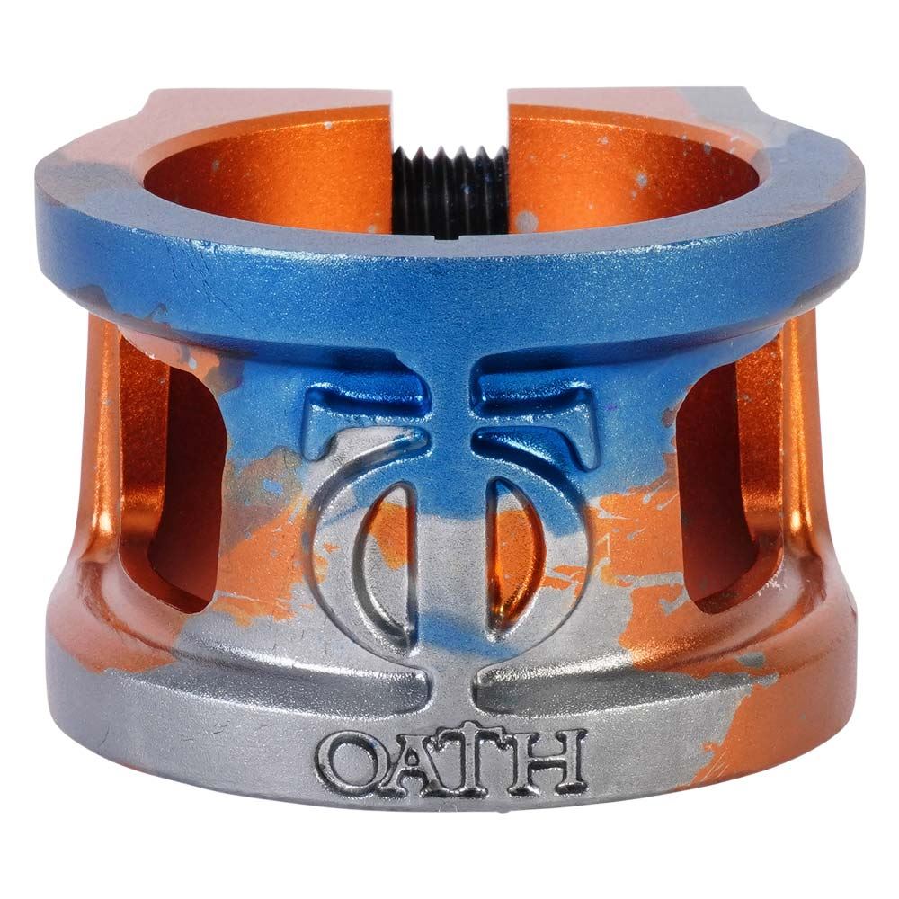 Oath Cage V2 Oversized 2 Bolt Clamp - Orange/Blue/Titanium - Image 2