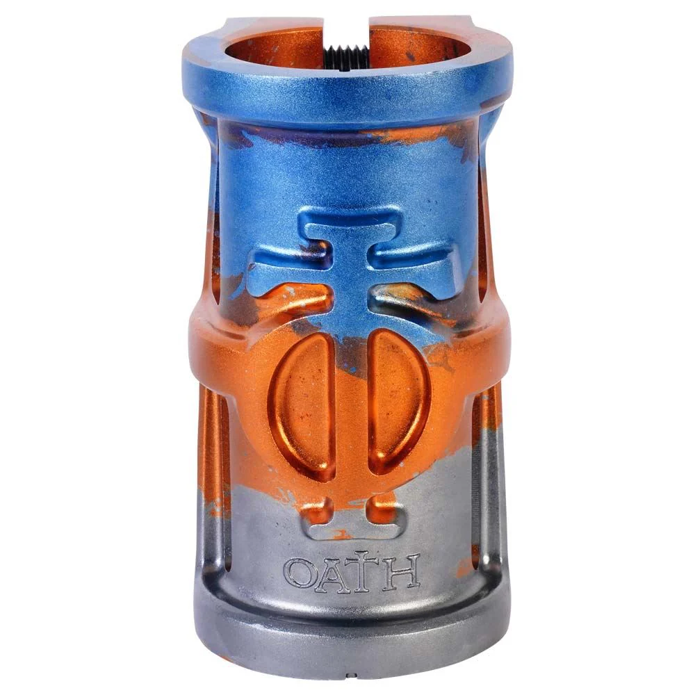 Oath Cage V2 SCS 4 Bolt Clamp - Orange/Blue/Titanium - Image 2