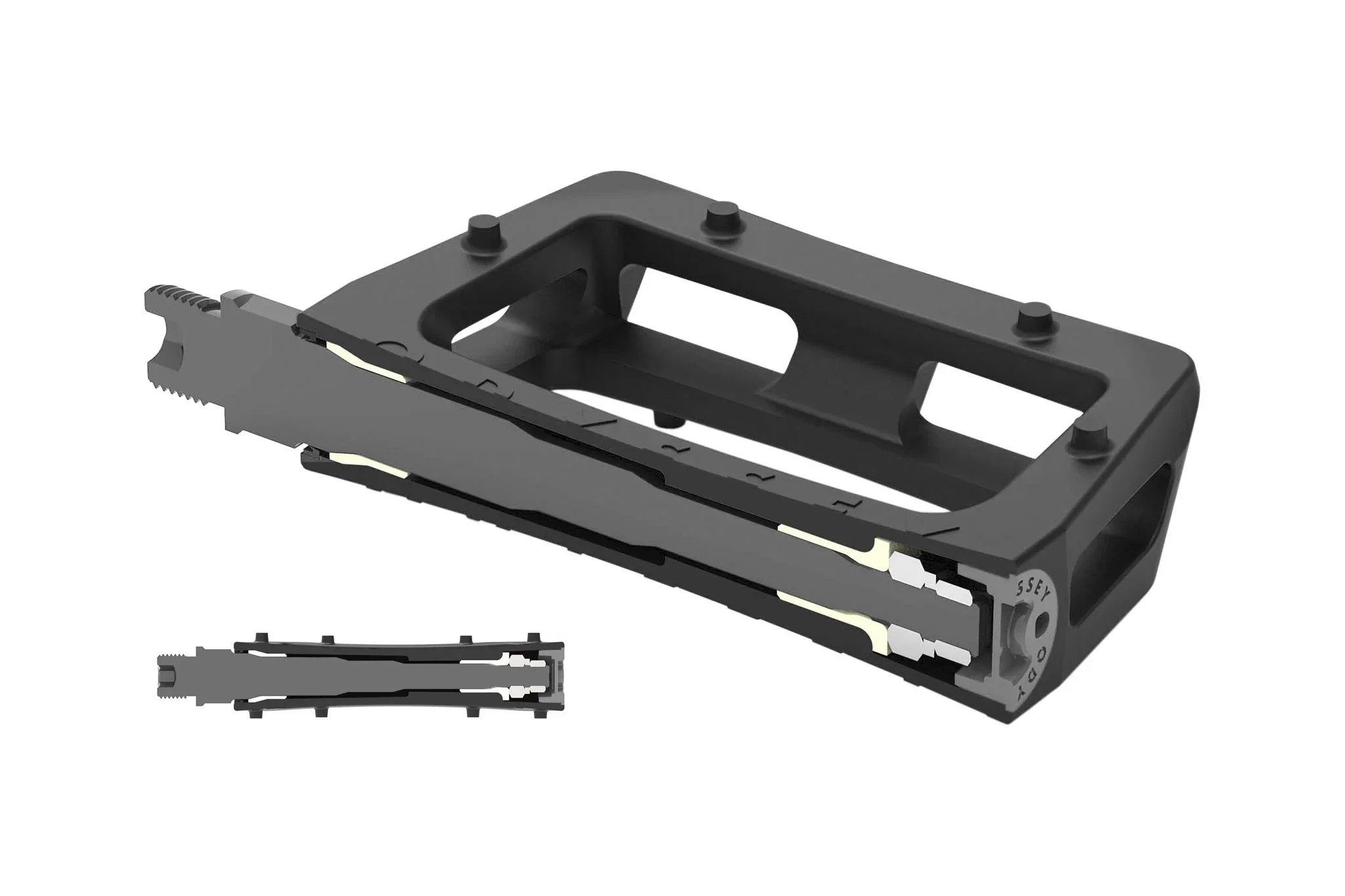 Odyssey BMX Grandstand V2 PC Pedals 9/16″ - Maroon - Image 3