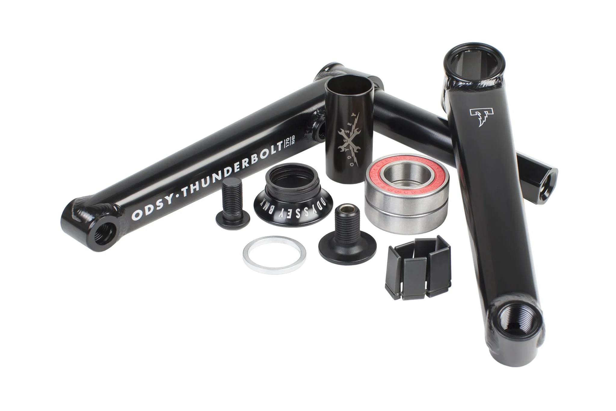 Odyssey BMX Thunderbolt+ Cranks 165mm RHD - Rust Proof Black