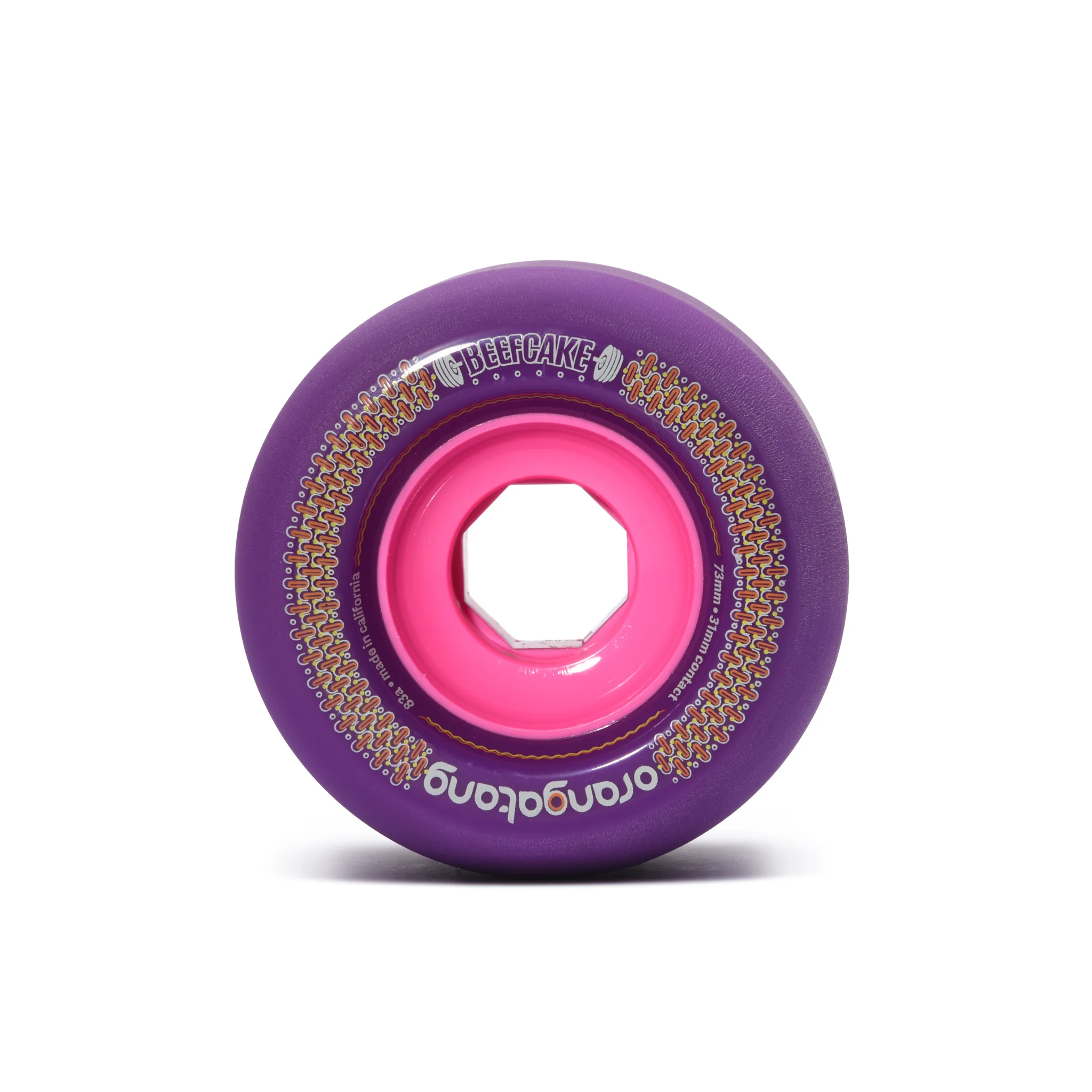 Orangatang Beefcake 73mm 83a Longboard Wheels - Purple (Set of 4) - Image 2