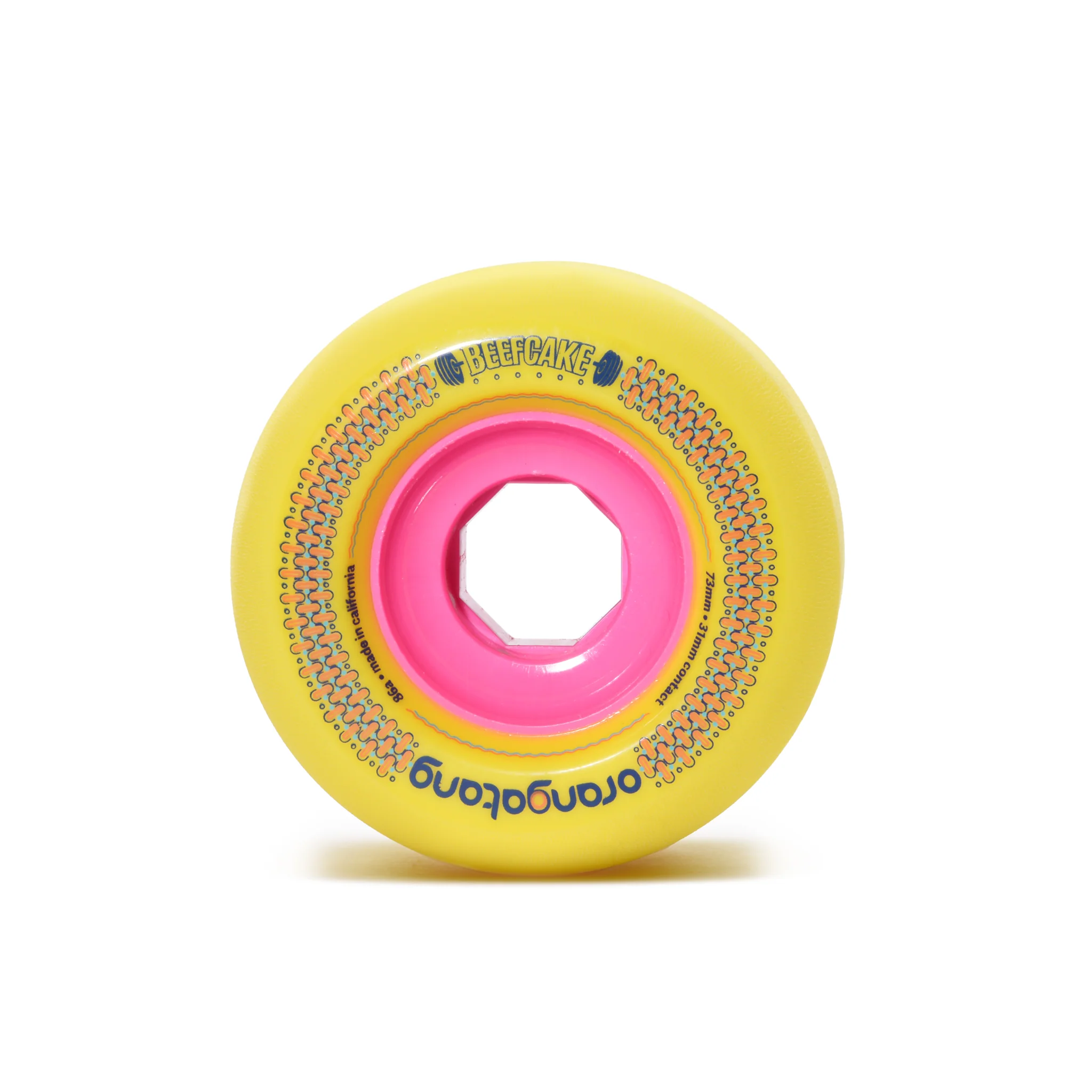 Orangatang Beefcake 73mm 86a Longboard Wheels - Yellow (Set of 4) - Image 2