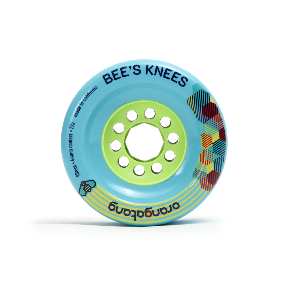 Orangatang Bee's Knees 90mm 77a Longboard Wheels  - Blue (Set of 4) - Image 2