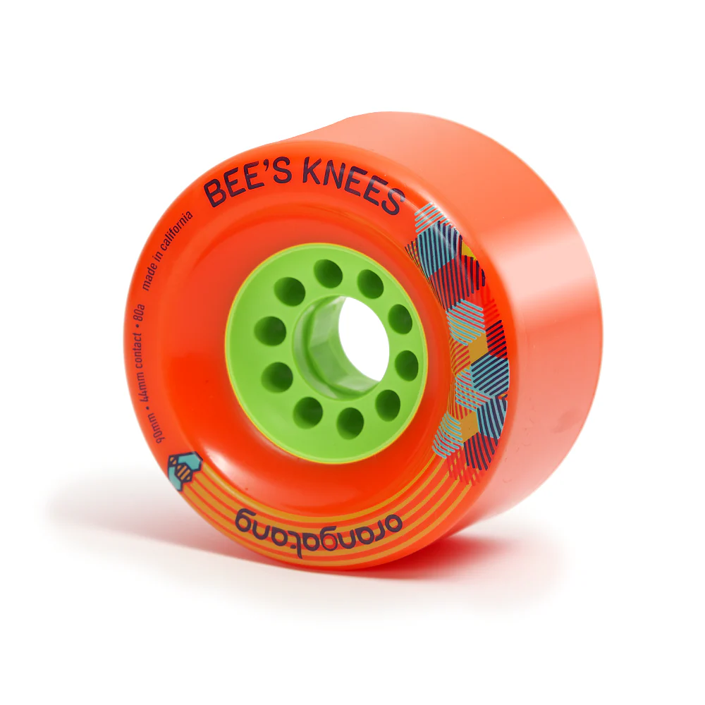 Orangatang Bee's Knees 90mm 80a Longboard Wheels - Orange (Set of 4)