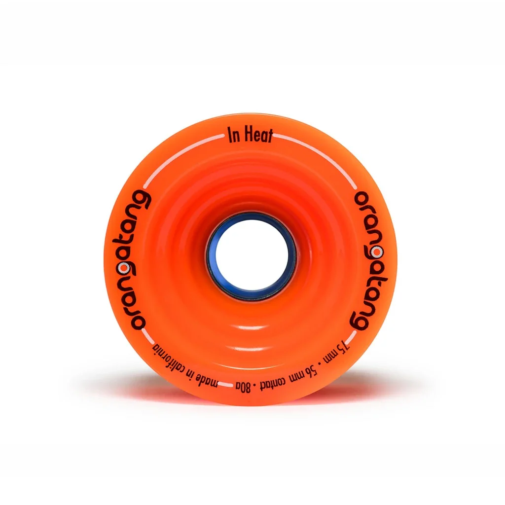 Orangatang In Heat 75mm 80a Orange Longboard Wheels (Set of 4) - Image 2