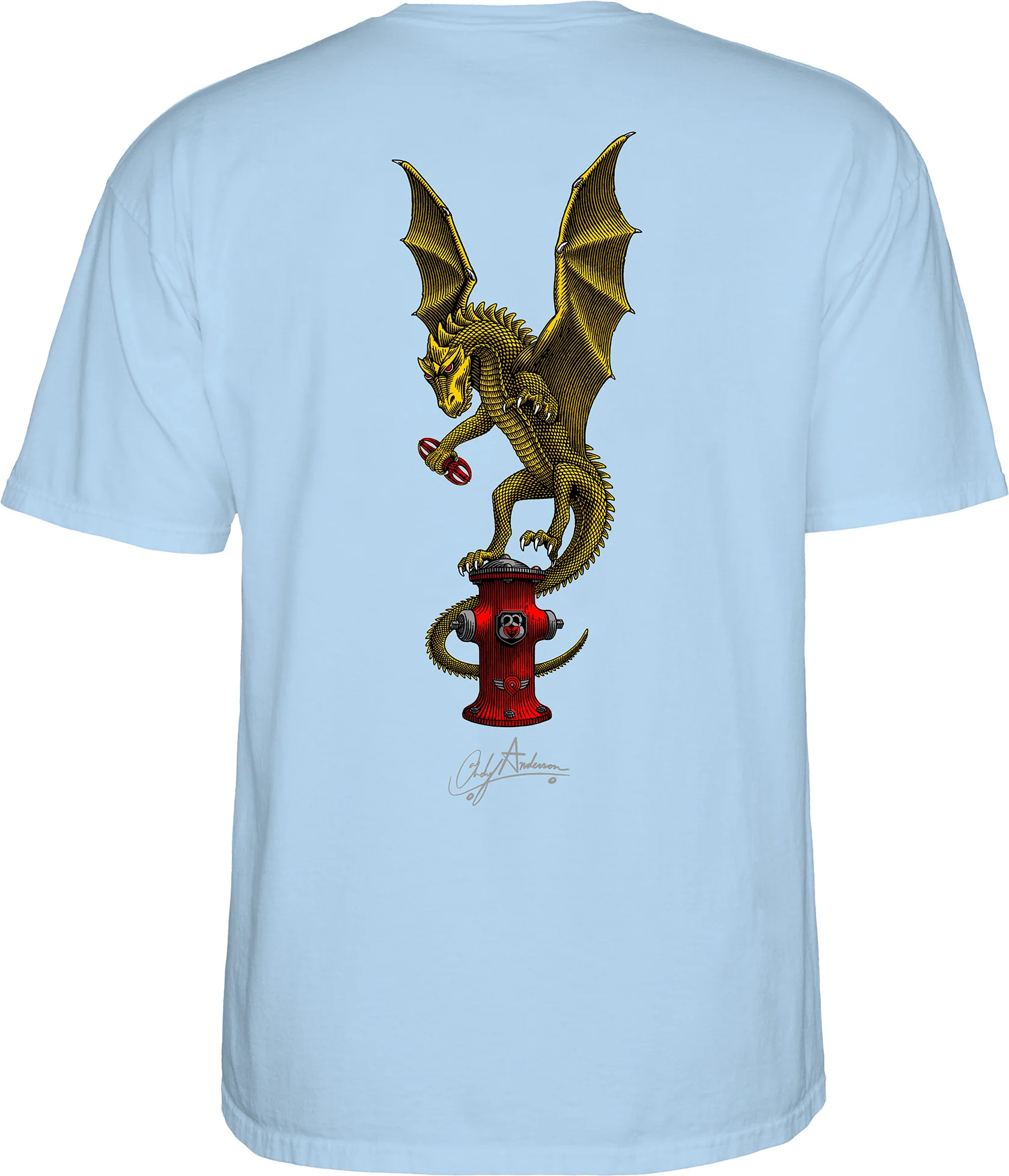 Powell Peralta Andy Anderson Vajra T-shirt - Light Blue - Image 3