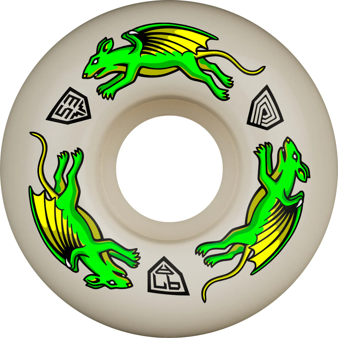 Powell Peralta Dragon Formula Nano Rats Wheels 53x34mm 97A - Off White (Set of 4) - Image 2
