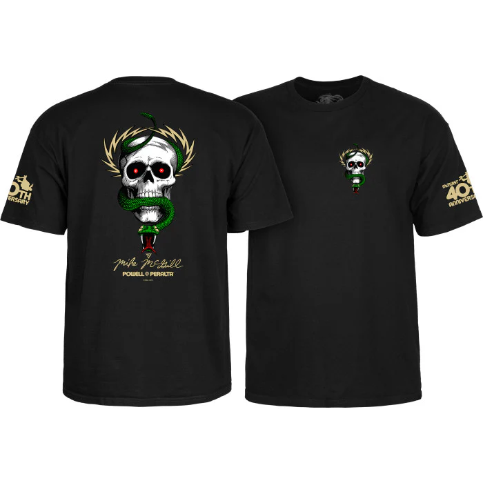 Powell Peralta McGill Skull and Snake 40th Anniversary T-shirt - Black - Image 2