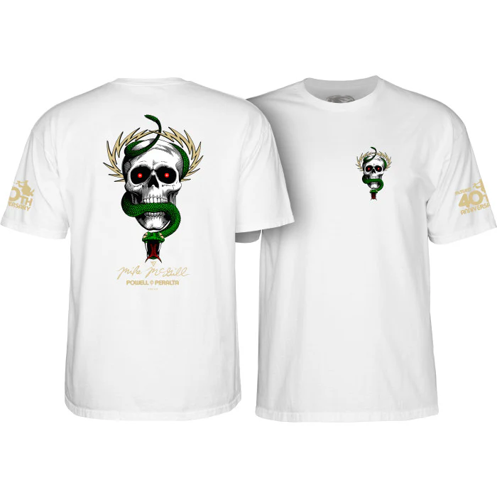 Powell Peralta McGill Skull and Snake 40th Anniversary T-shirt - White - Image 2