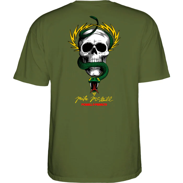 Powell Peralta Mike McGill Skull & Snake T-shirt - Military Green - Image 2