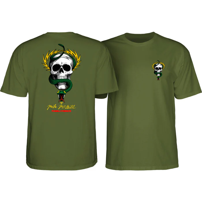 Powell Peralta Mike McGill Skull & Snake T-shirt - Military Green - Image 3
