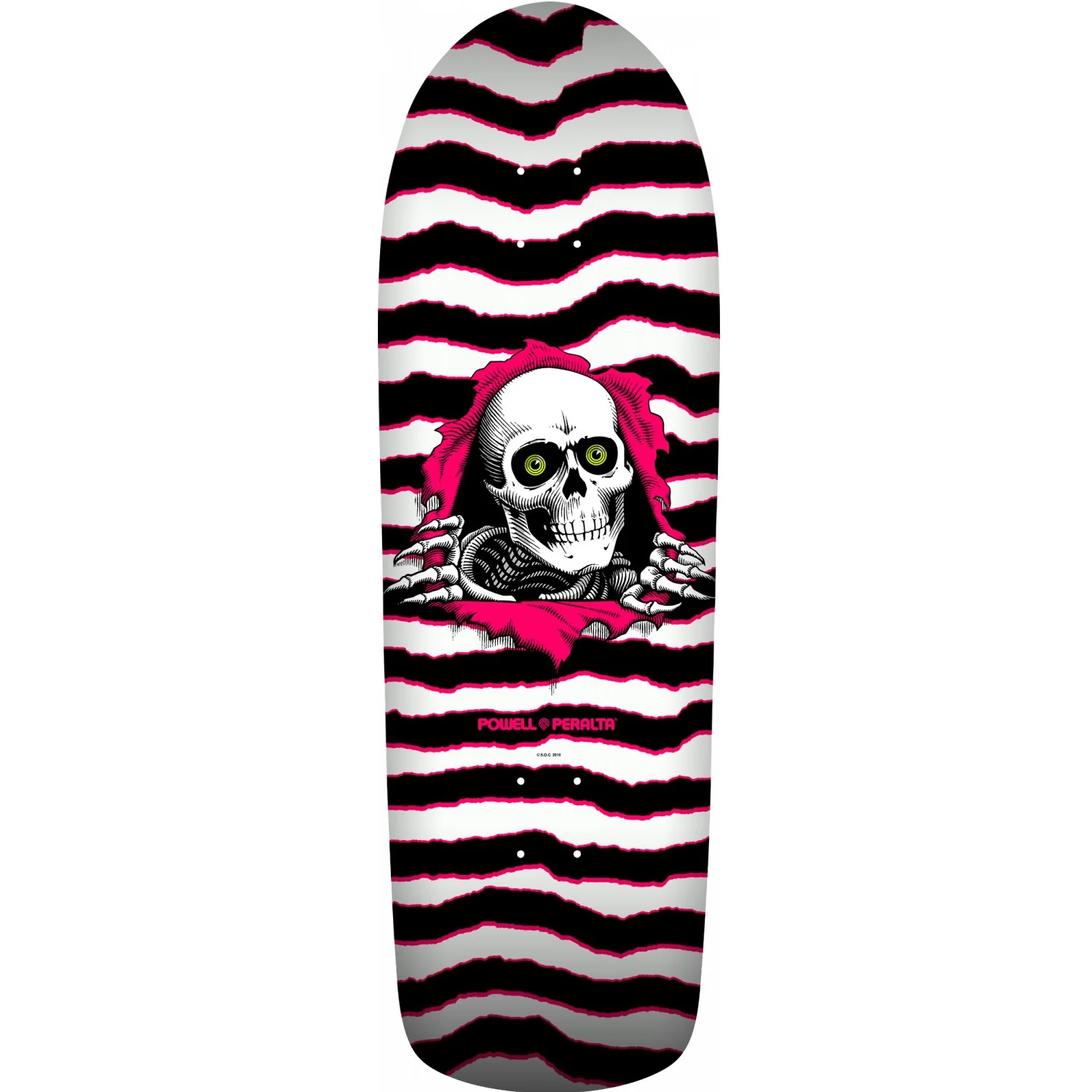 Powell Peralta Old School Ripper Skateboard Deck - 9.89″ White/Pink