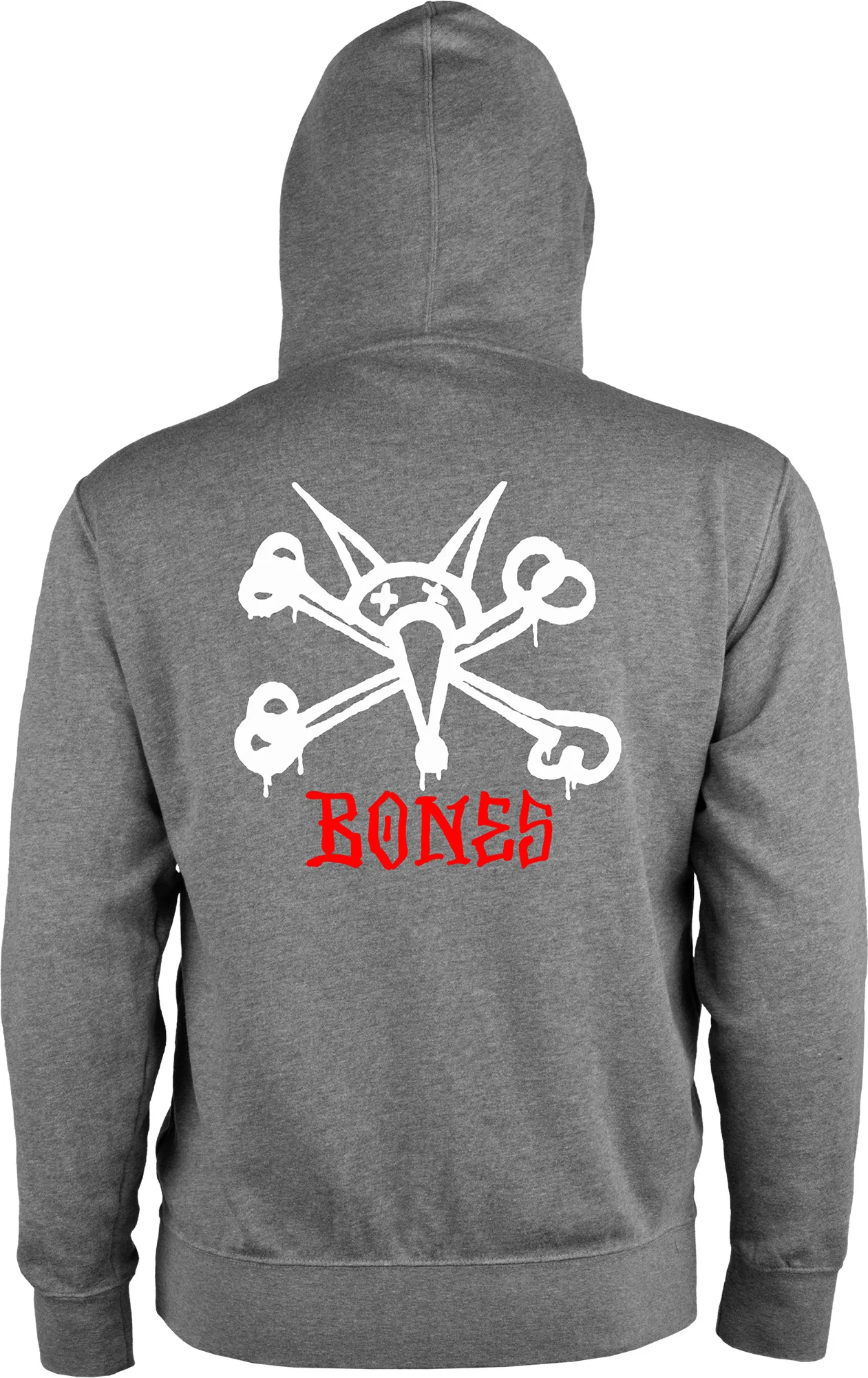 Powell Peralta Rat Bones Lightweight Zip Hoodie - Gunmetal Heather - Image 3
