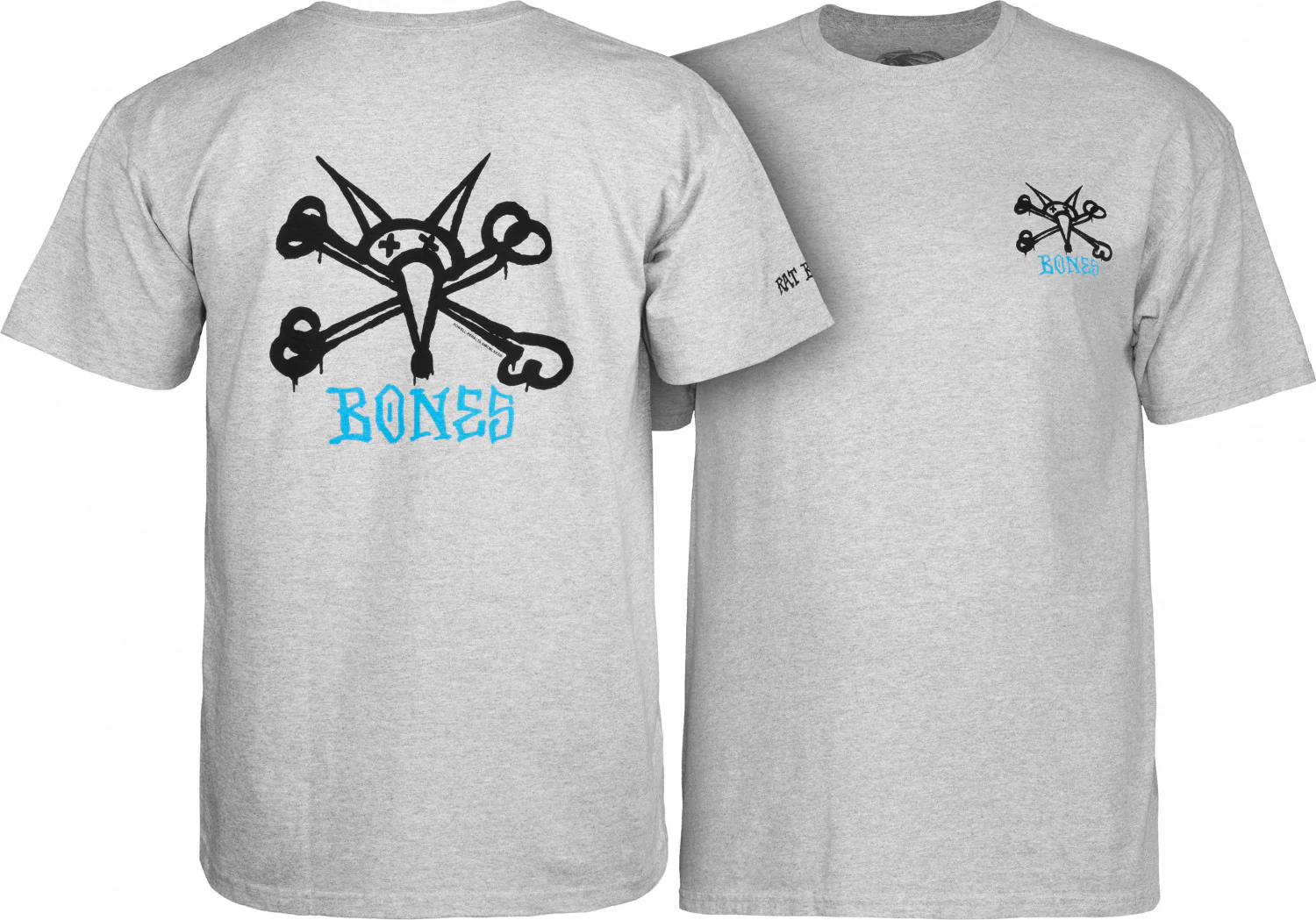 Powell Peralta Rat Bones T-shirt - Athletic Heather - Image 3