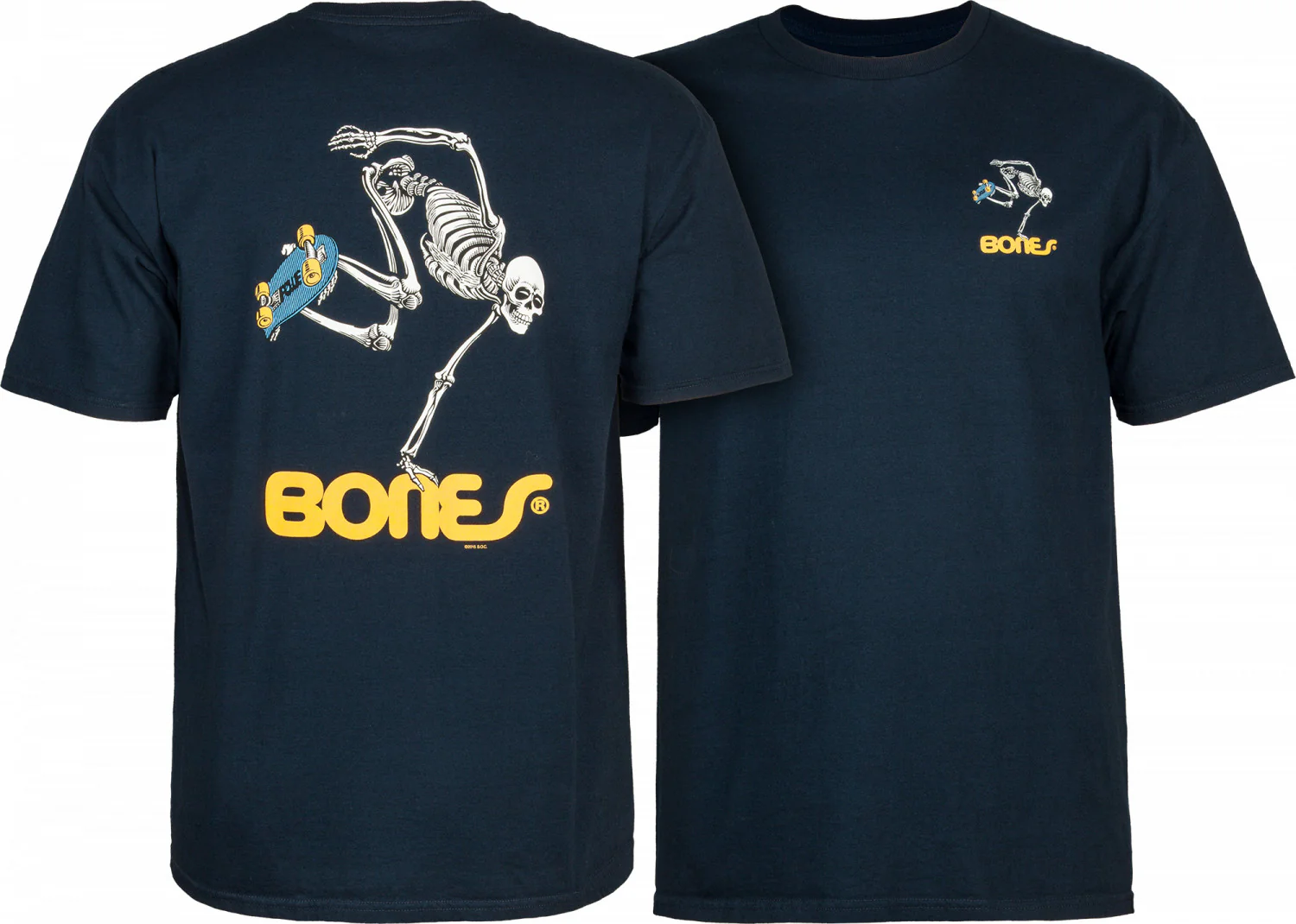 Powell Peralta Skateboarding Skeleton T-shirt - Navy - Image 3