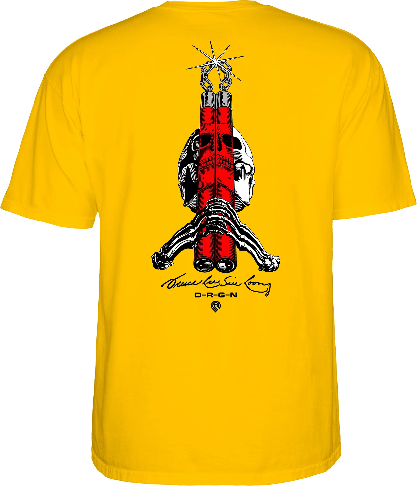 Powell Peralta Skull & Nunchucks Bruce Lee Collab T-shirt - Daisy - Image 2