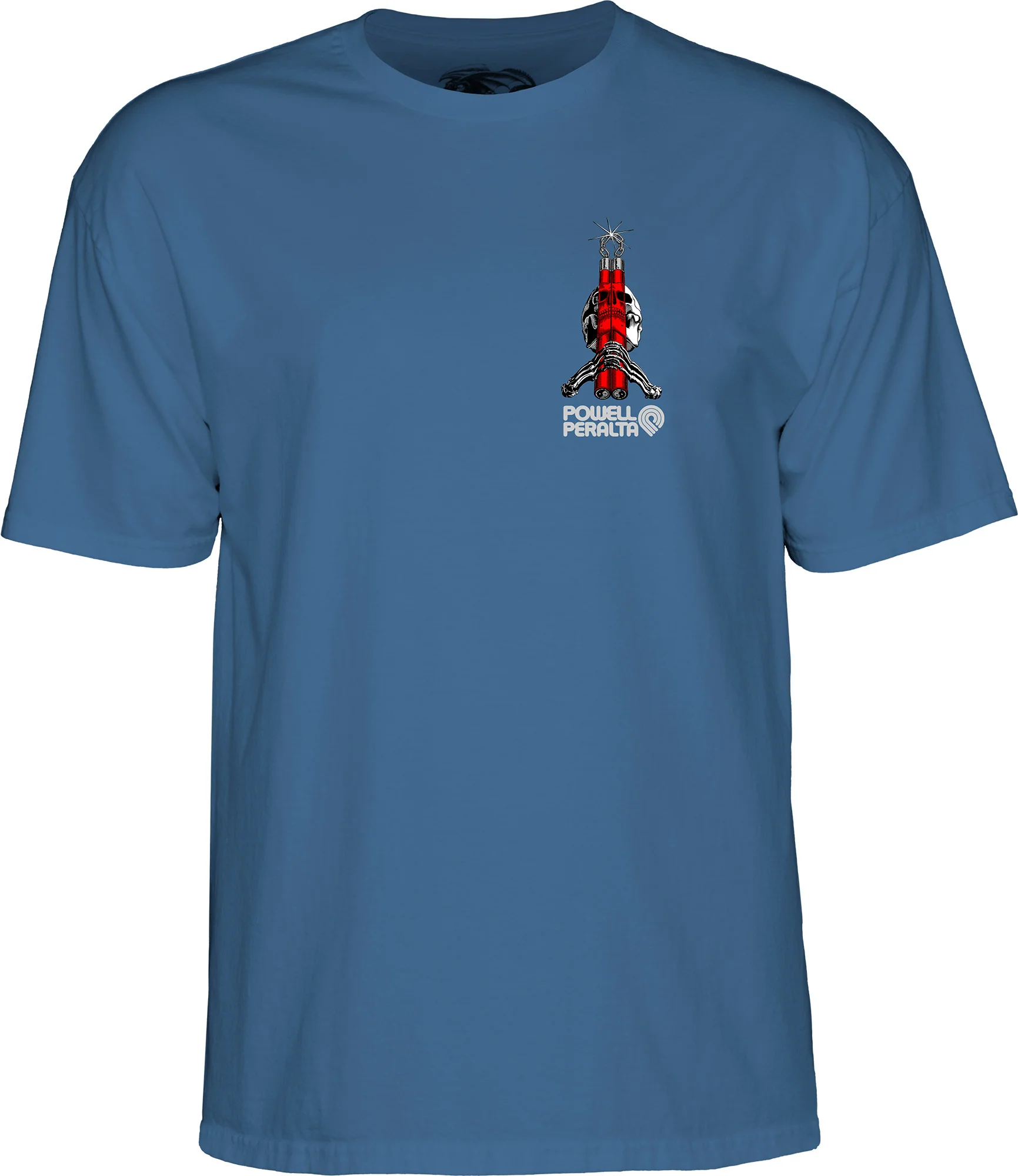 Powell Peralta Skull & Nunchucks Bruce Lee Collab T-shirt - Indigo Blue - Image 3