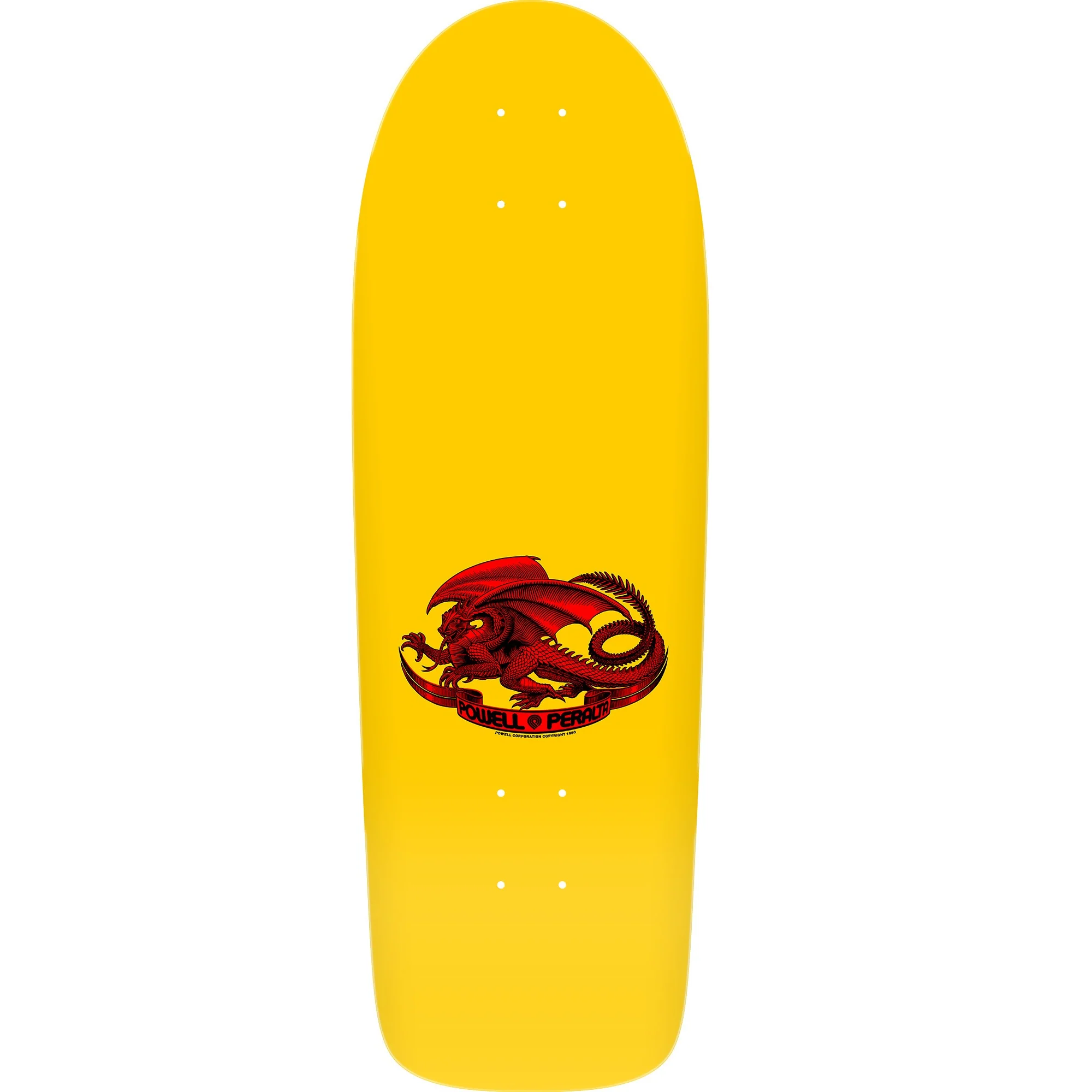 Powell Peralta Skull & Nunchucks Bruce Lee Skateboard Deck - 10″ Yellow - Image 2