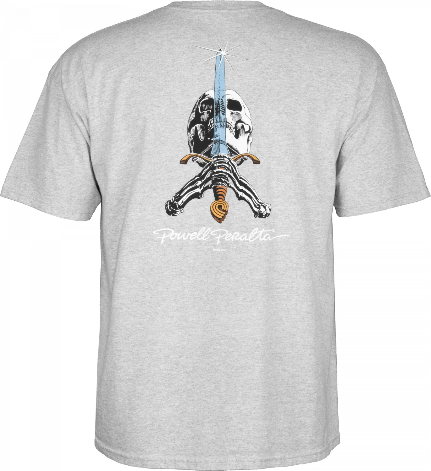 Powell Peralta Skull & Sword T-shirt - Gray - Image 2