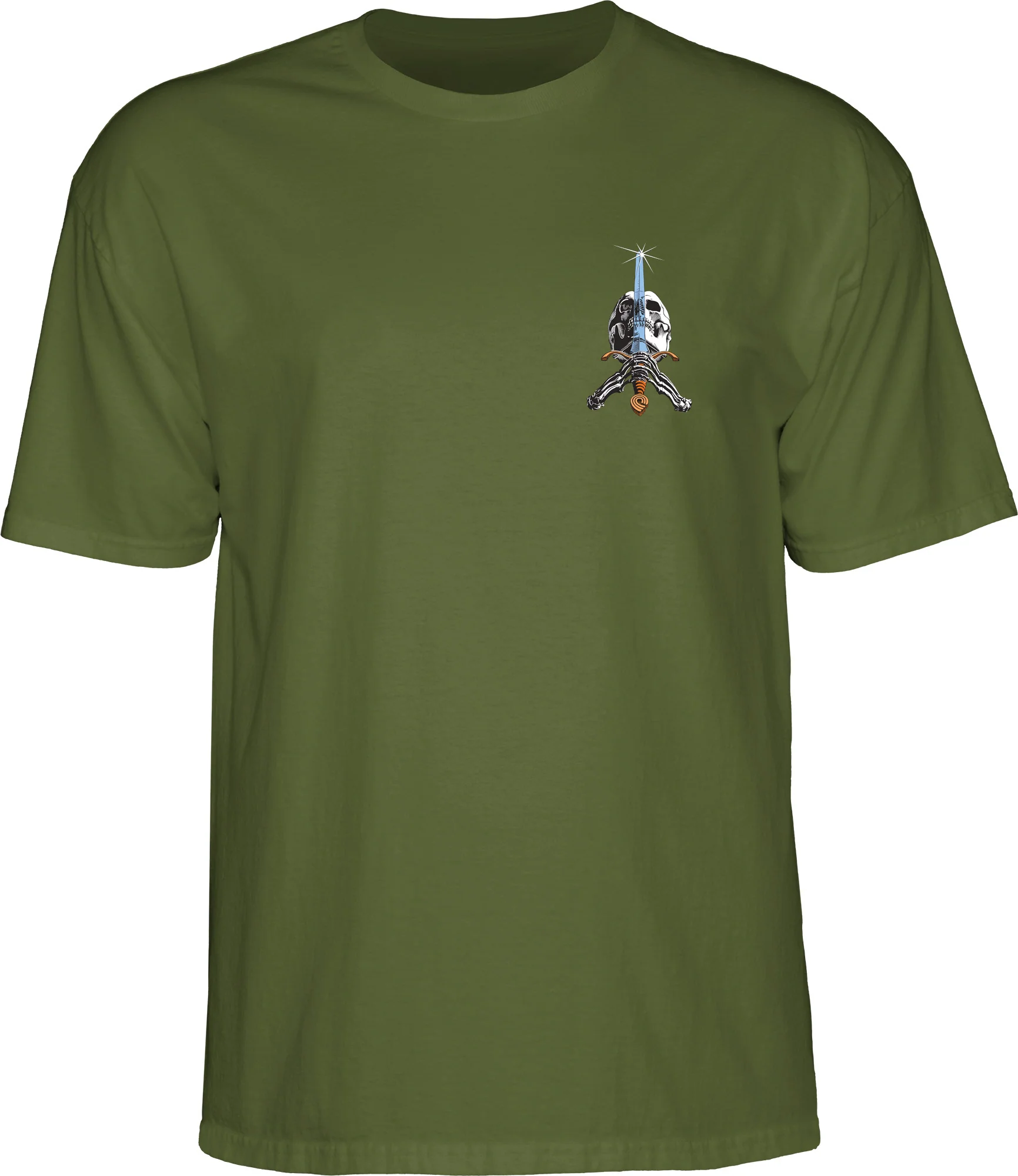 Powell Peralta Skull & Sword T-shirt - Military Green - Image 3