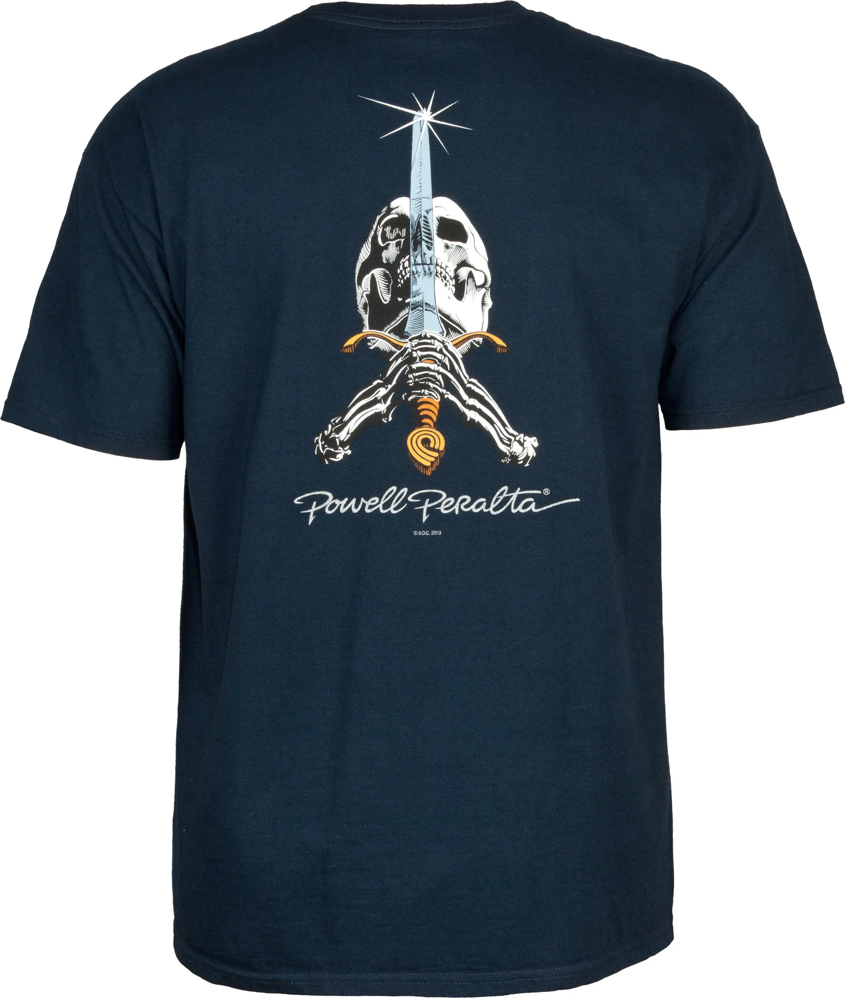 Powell Peralta Skull & Sword T-shirt - Navy - Image 3