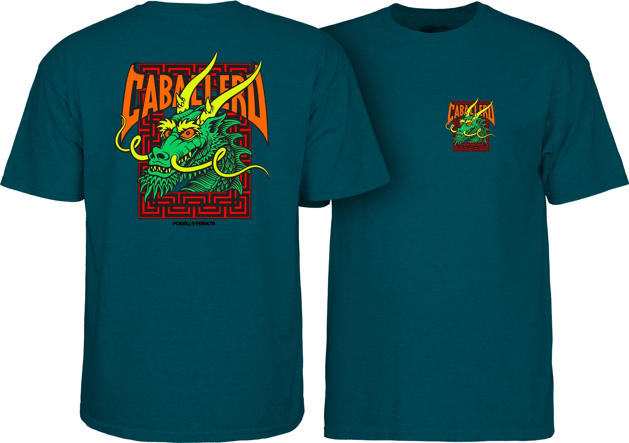 Powell Peralta Steve Caballero Street Dragon T-shirt - Midnight Teal
