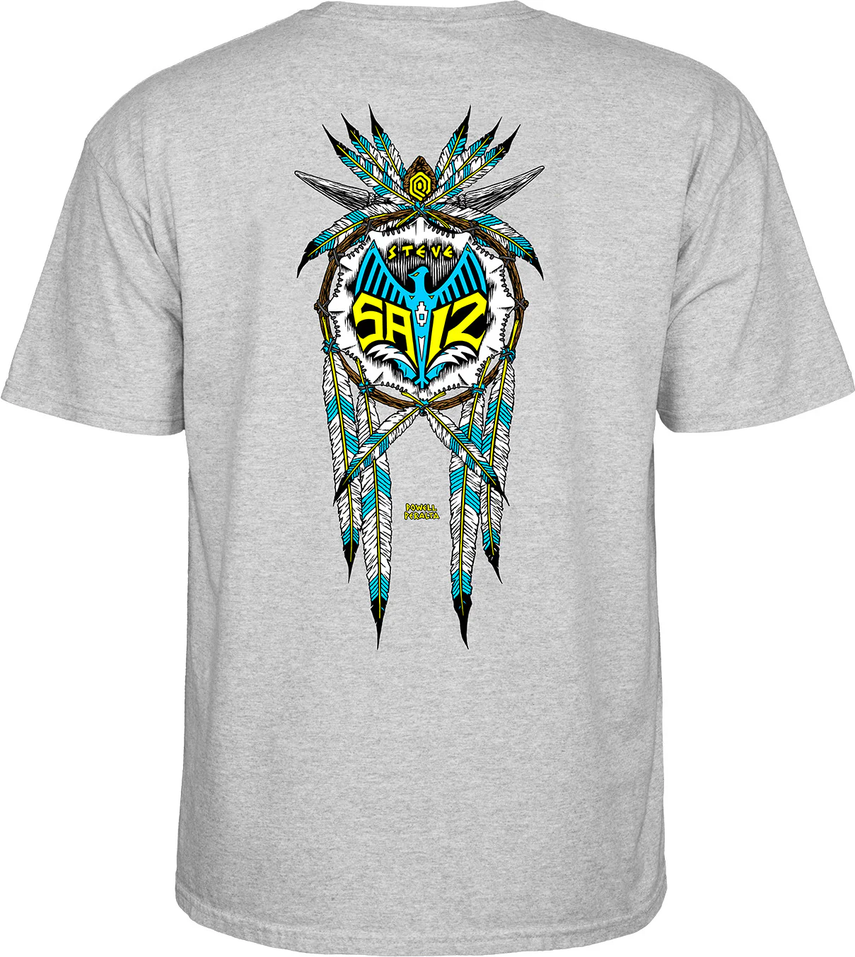 Powell Peralta Steve Saiz Totem T-shirt - Athletic Heather - Image 2