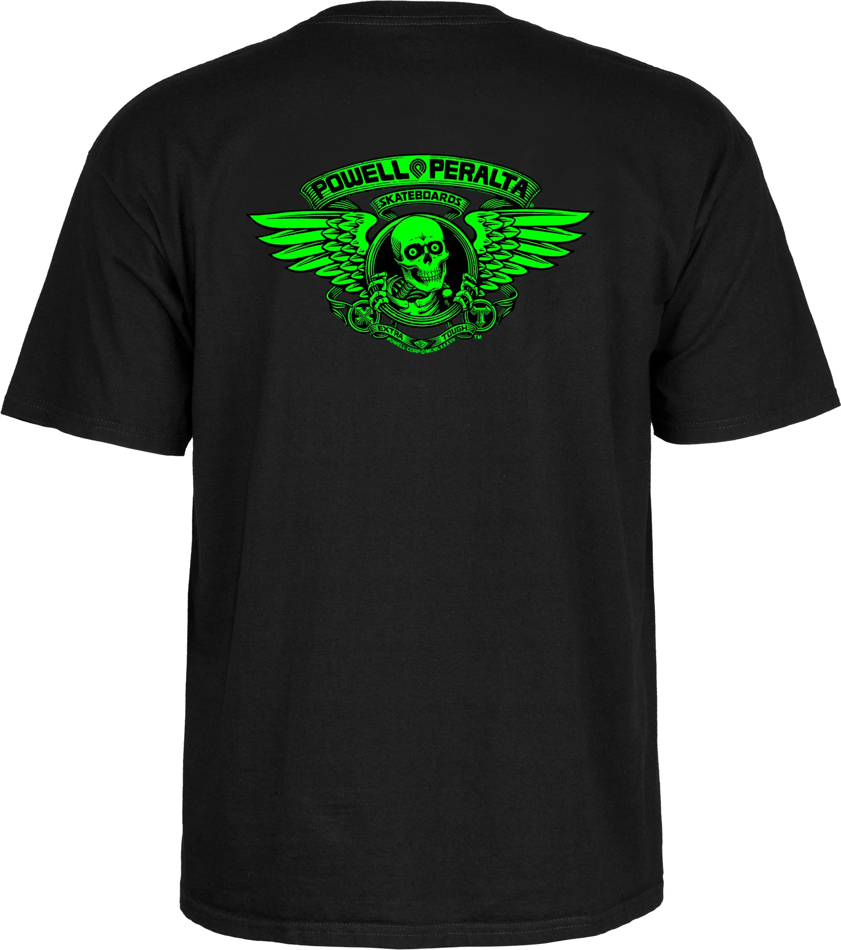 Powell Peralta Winged Ripper T-Shirt - Green Blacklight Black - Image 2