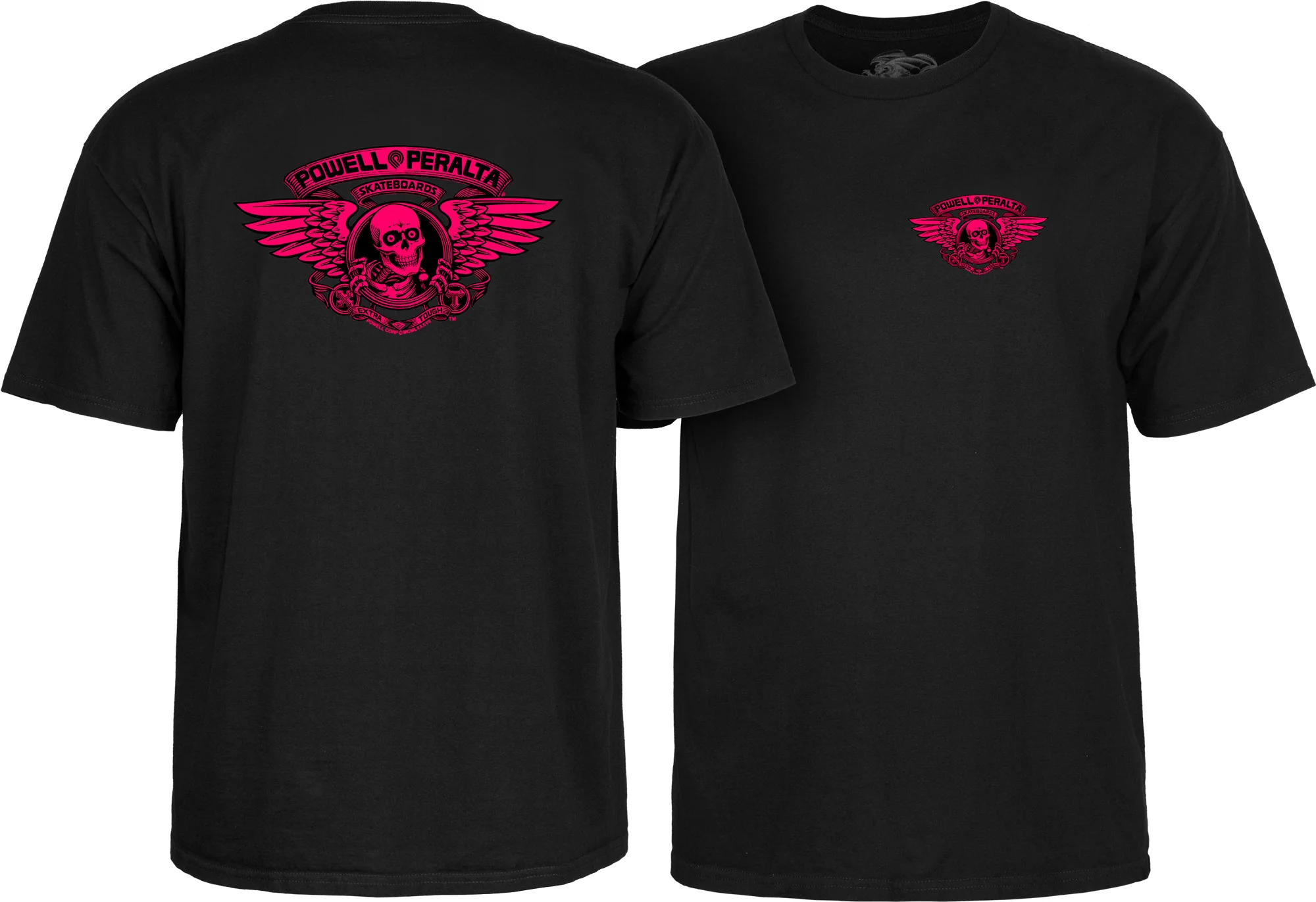 Powell Peralta Winged Ripper T-Shirt - Pink Blacklight Black - Image 3