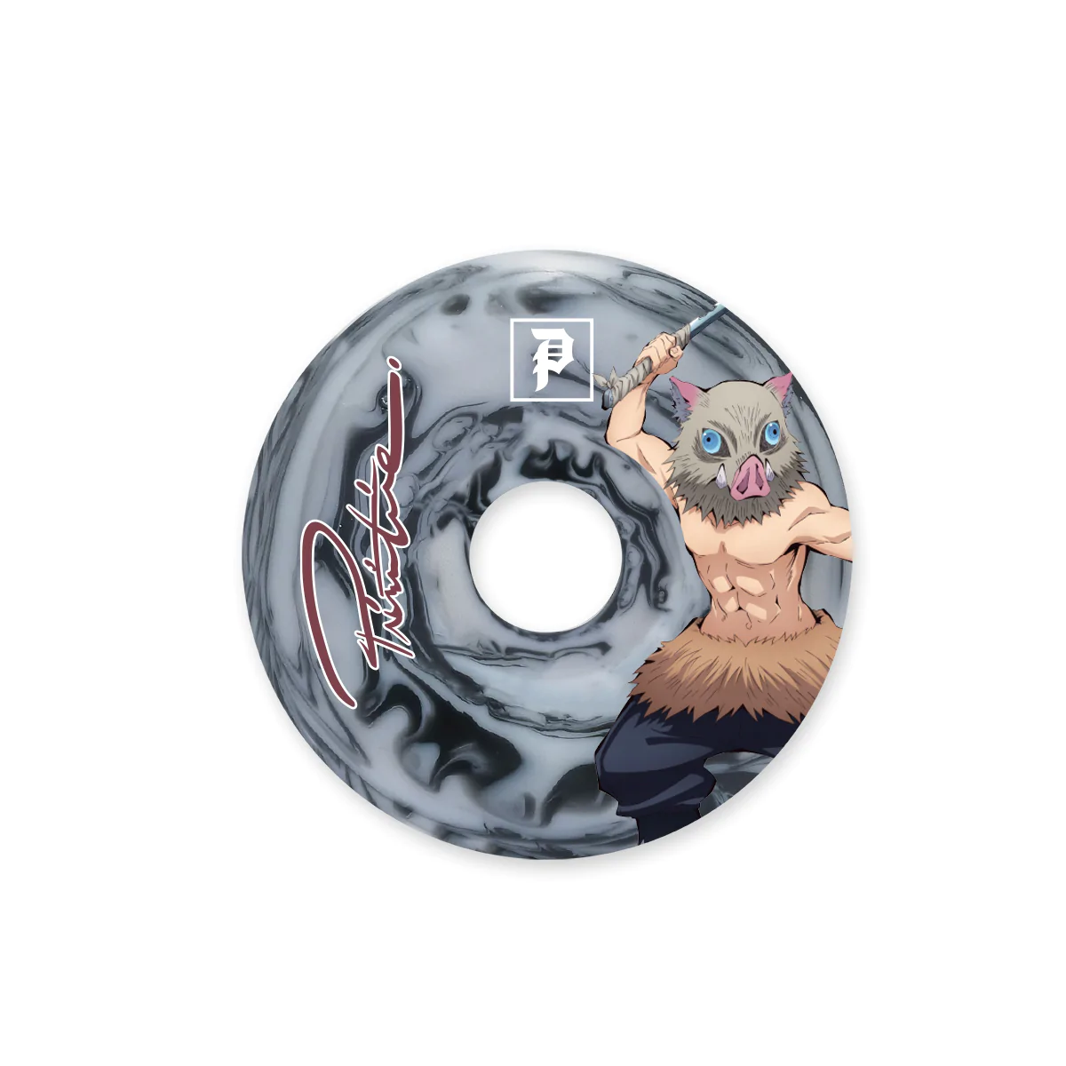 Primitive x Demon Slayer Skateboard Wheels 54mm 101a - Black/Grey (Set of 4) - Image 3