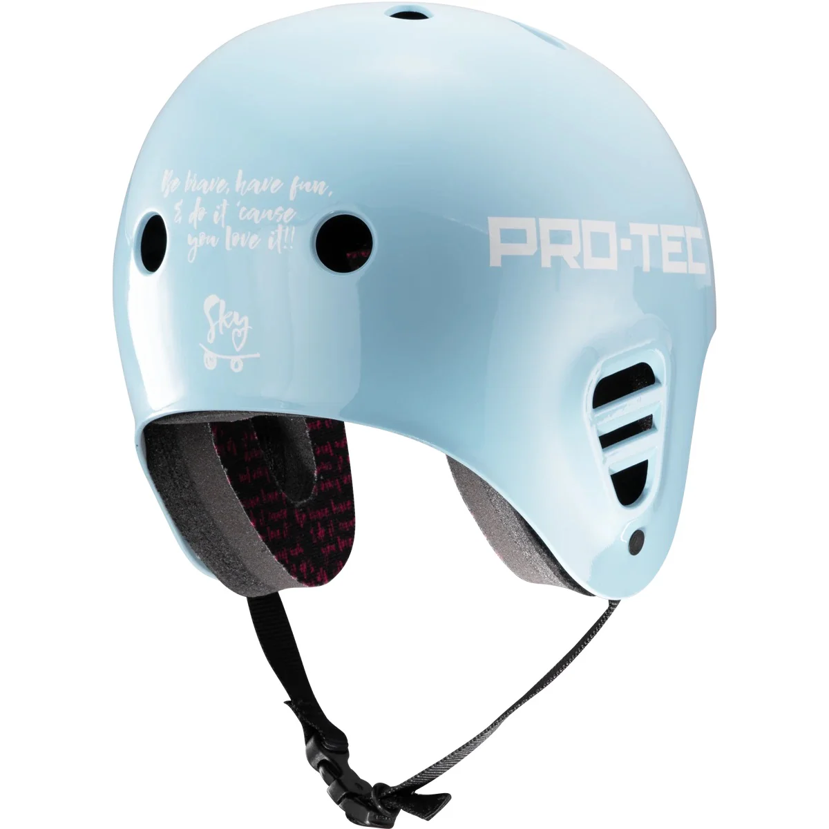 ProTec Classic Full Cut Helmet Sky Brown - Light Blue/White - Image 2