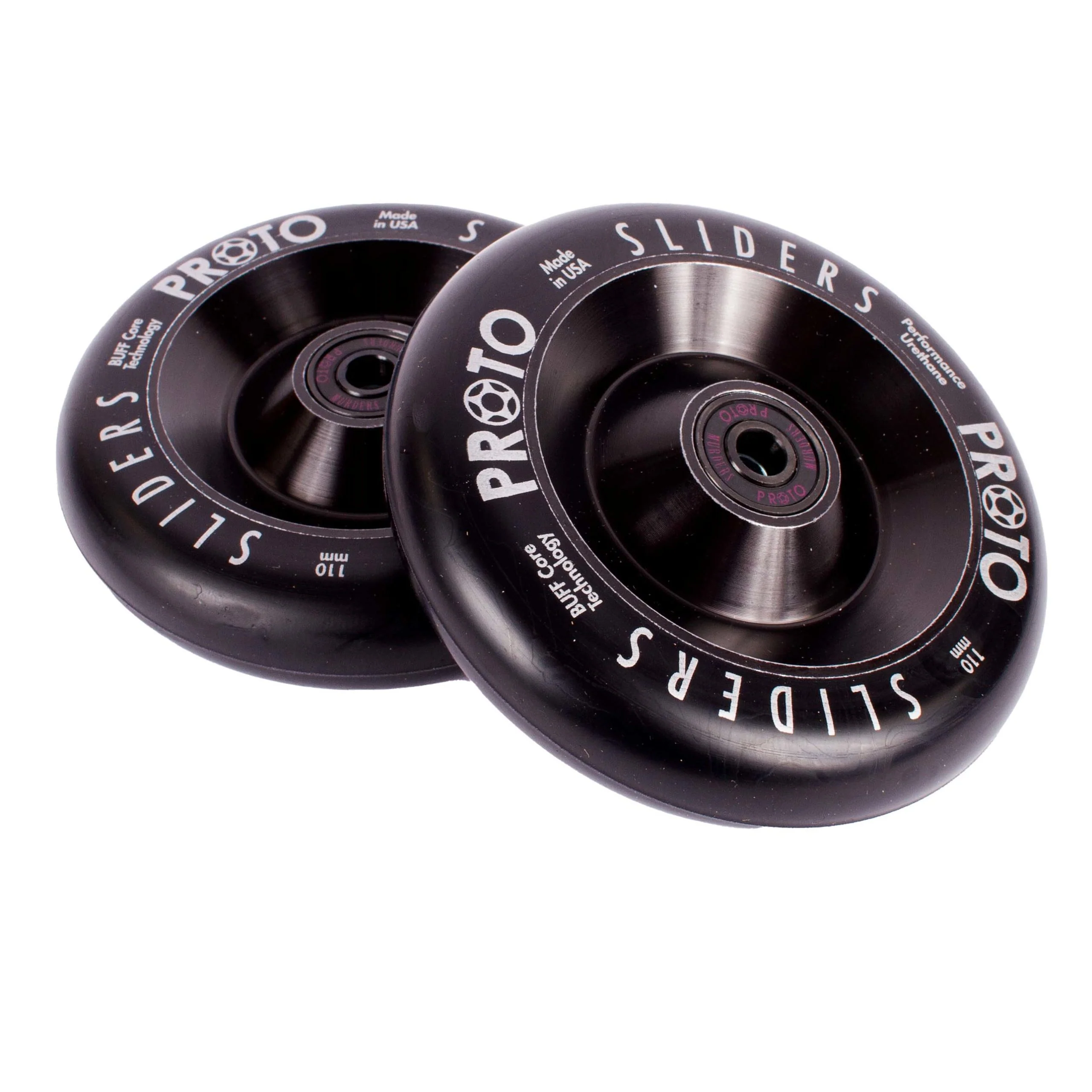 Proto Wheels Classic Full Core Sliders 110mm - Black On Black (Pair) - Image 2