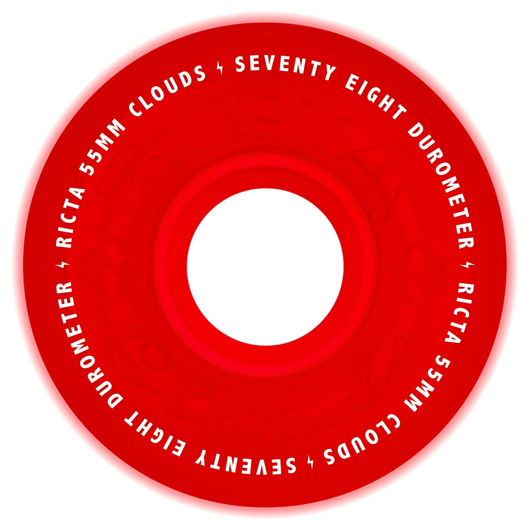 Ricta Clouds Wheels 55mm 78a - Red Glow In The Dark (Set) - Image 3