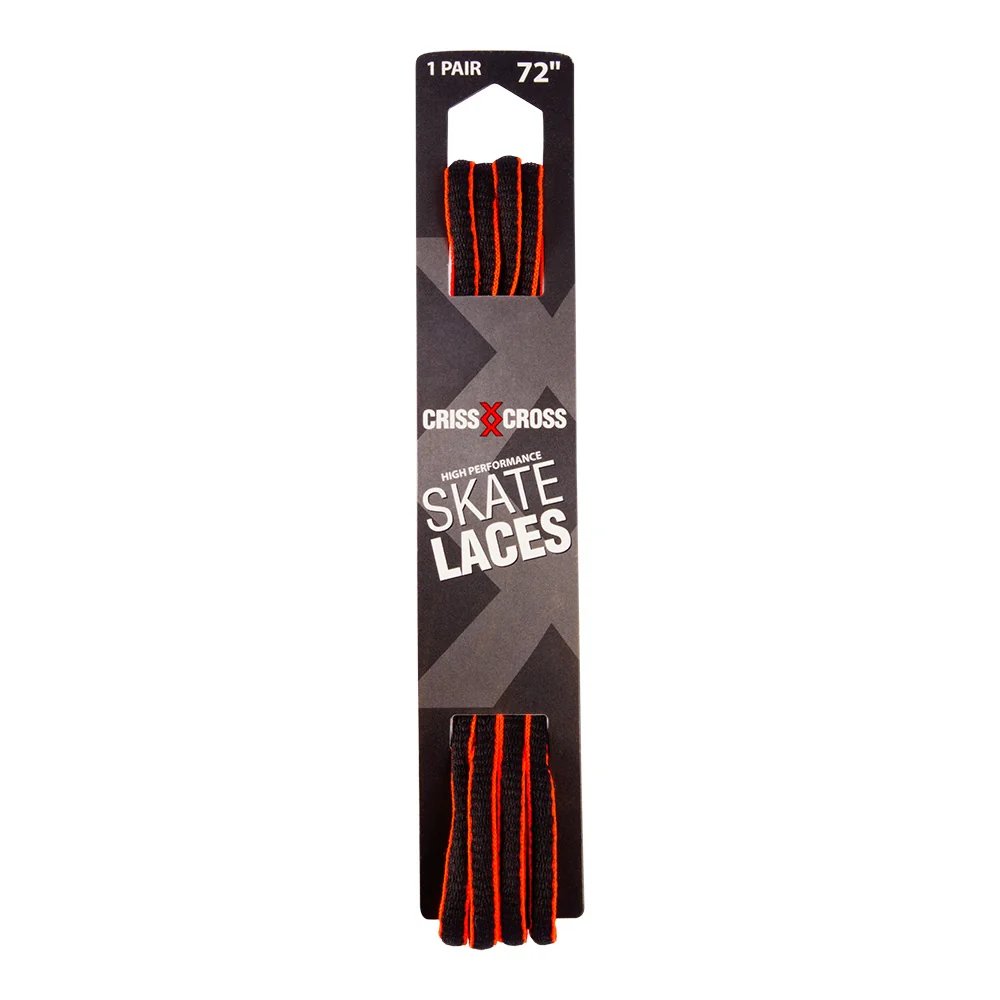 Riedell Criss Cross Skate Laces Skinny 3/8″ Width - Black/Orange