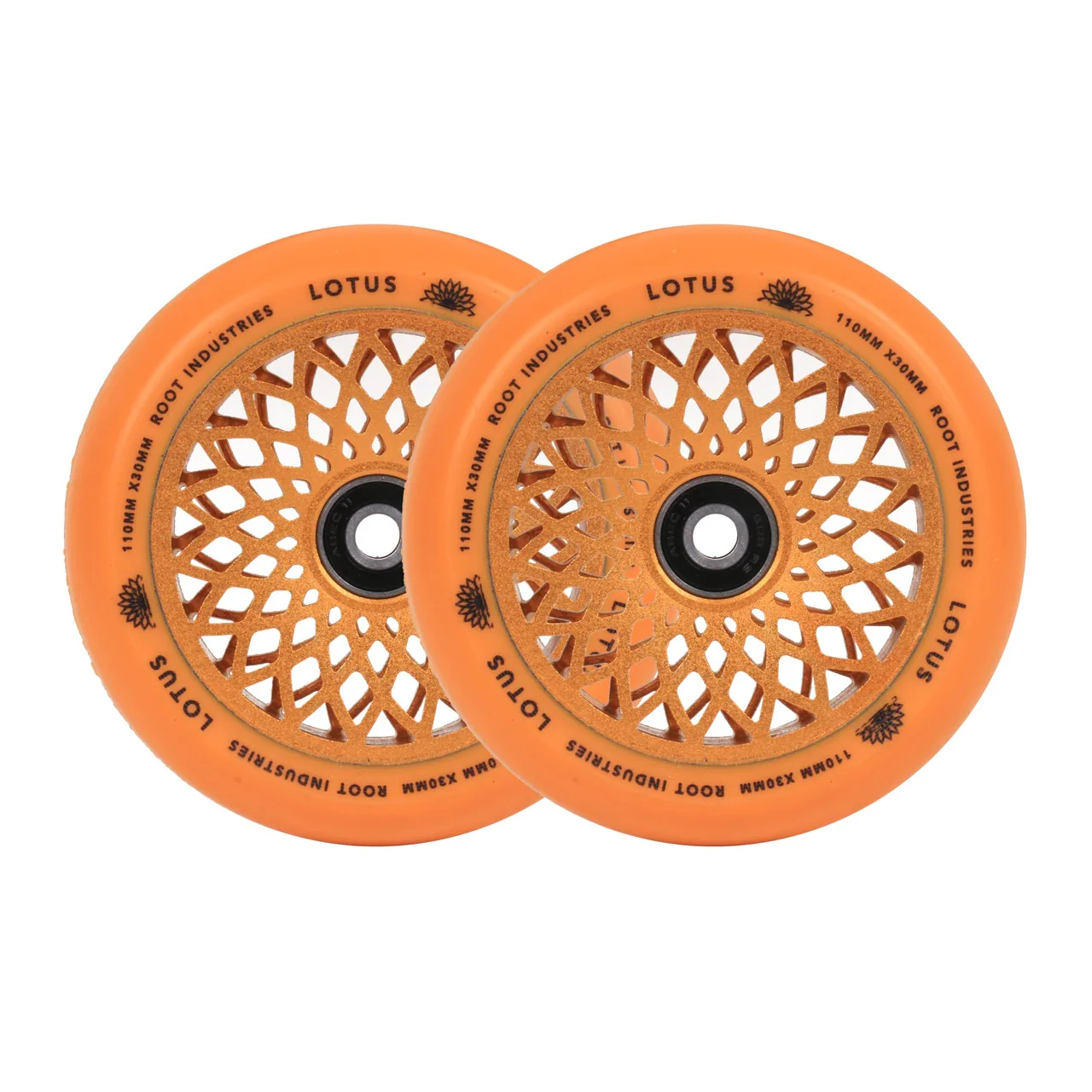 Root Industries 110mm X 24mm Lotus Wheels - Orange (Pair) - Image 2