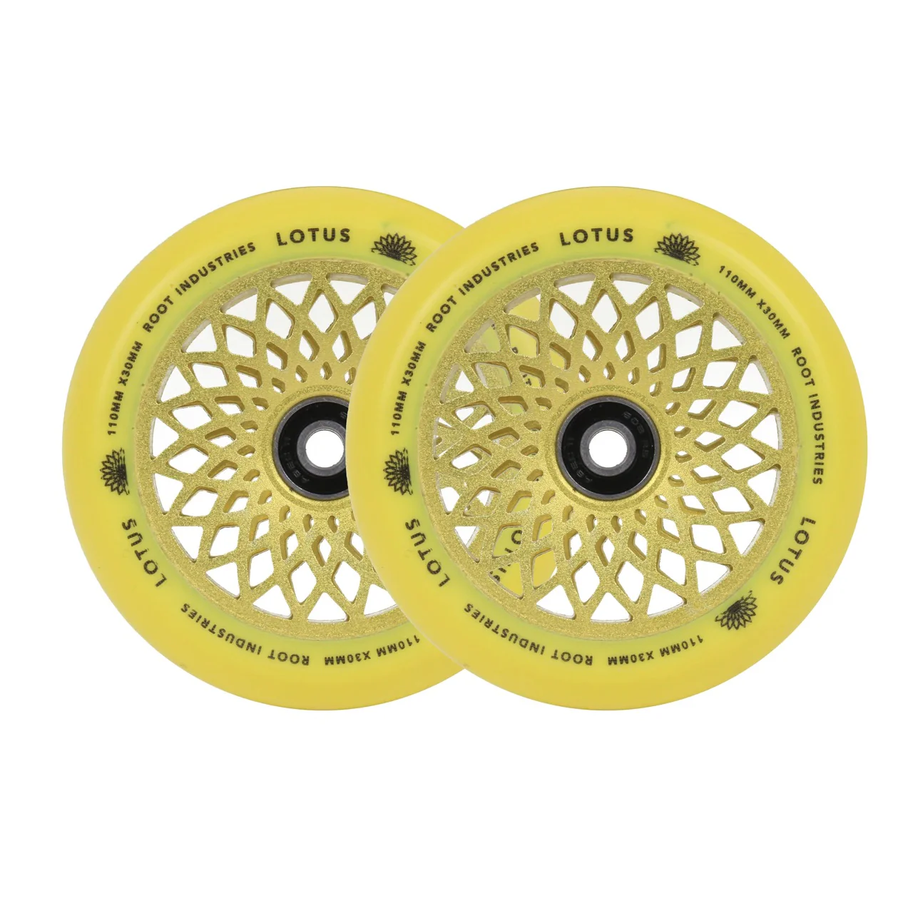 Root Industries 110mm X 24mm Lotus Wheels - Yellow (Pair) - Image 2