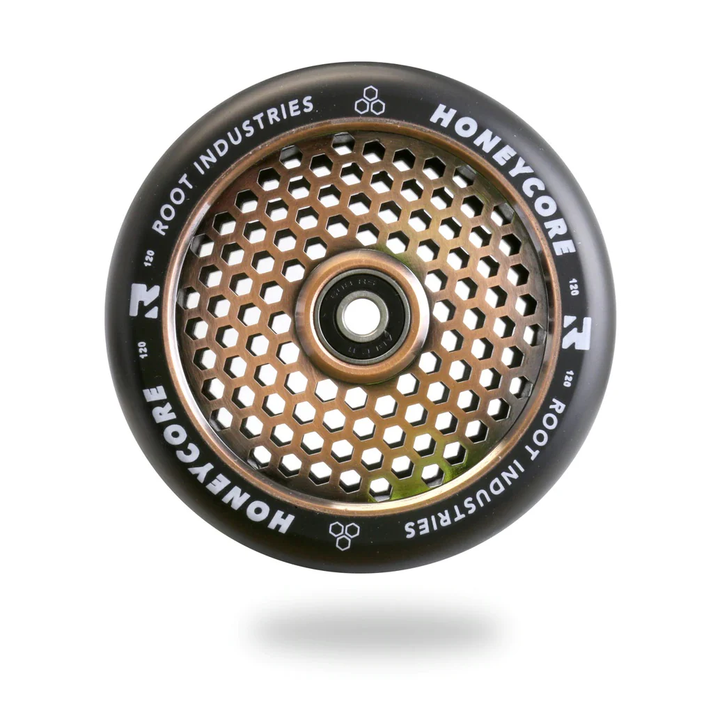 Root Industries HoneyCore Wheels 120mm - Black/Gold Rush (Pair) - Image 2